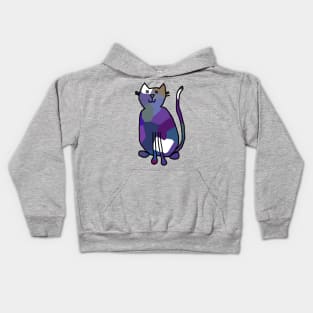 Blue Crystal Cat Animals Kids Hoodie